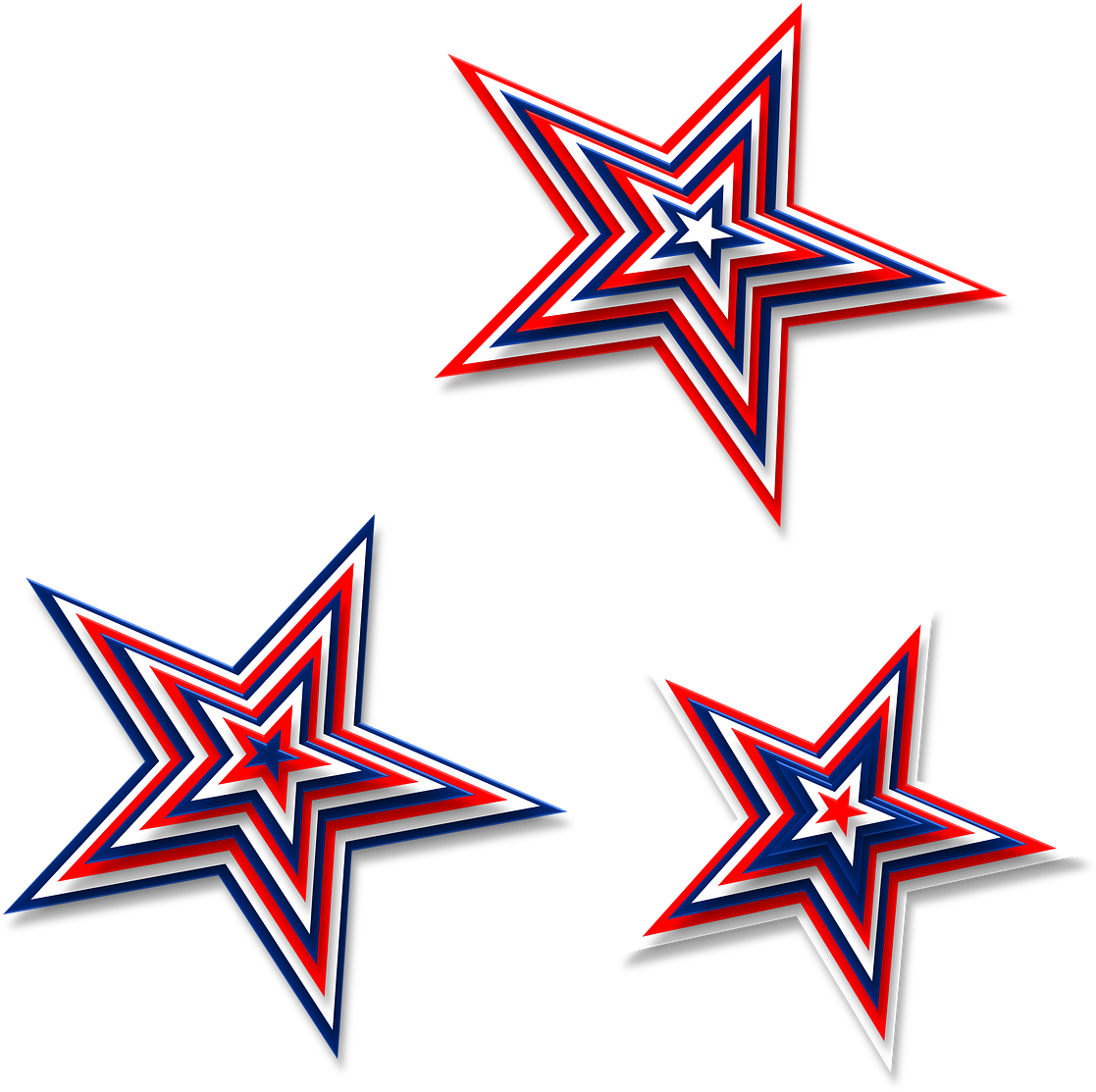 Patriotic Red White Blue Stars PNG