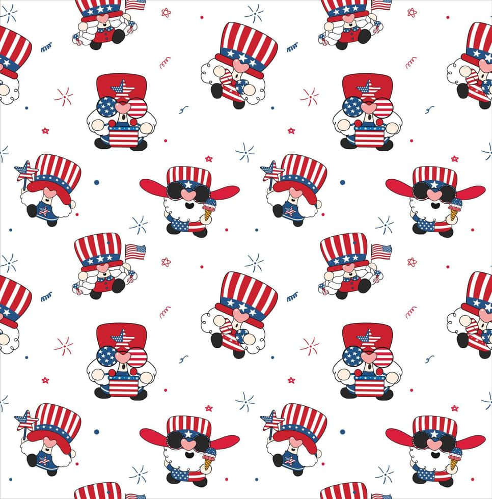 Patriotic Sheep4thof July Pattern Wallpaper