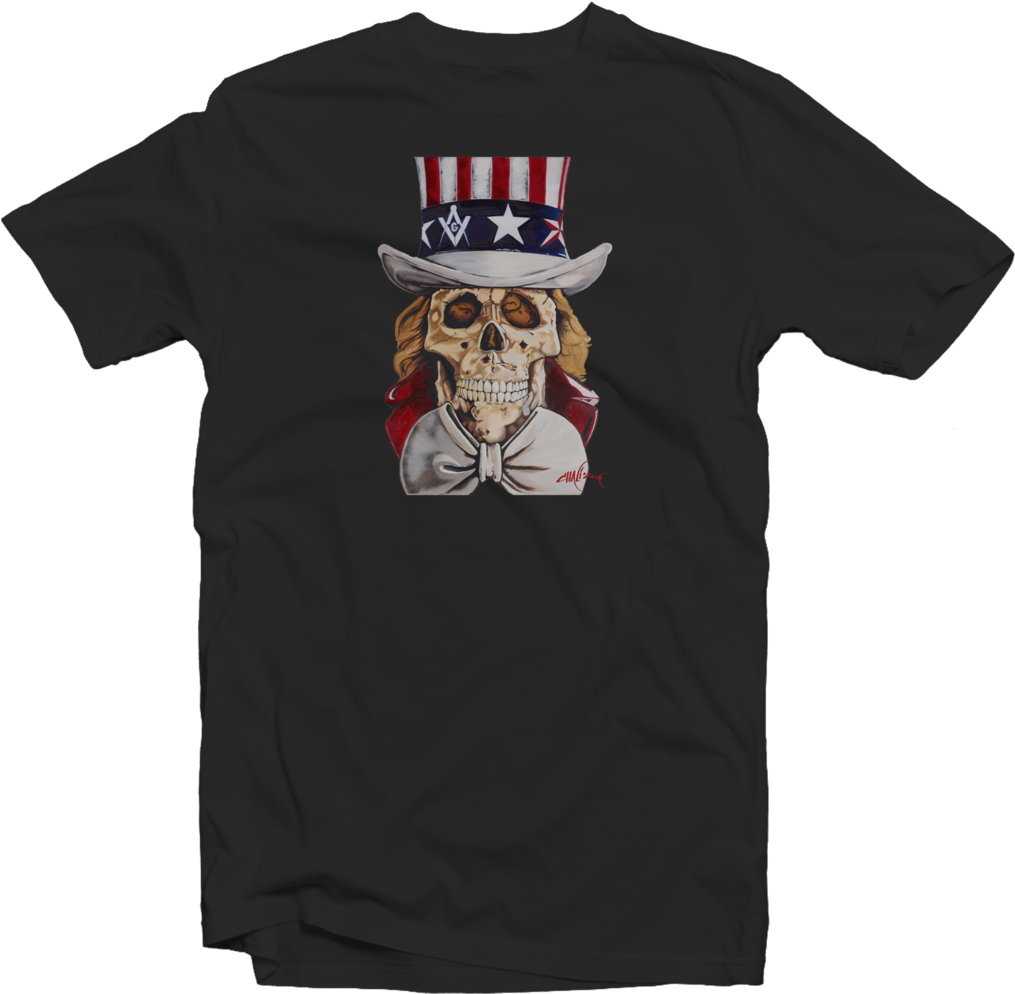 Patriotic Skull T Shirt Design PNG