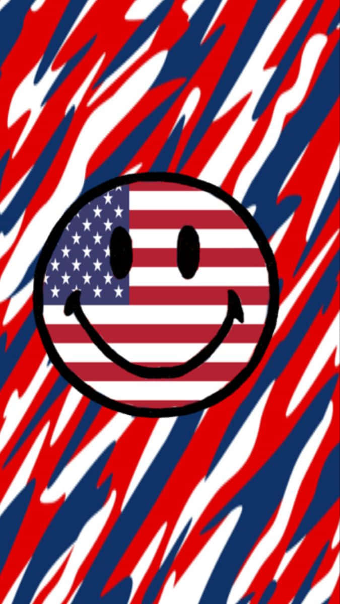 Patriotic Smiley Face Background Wallpaper