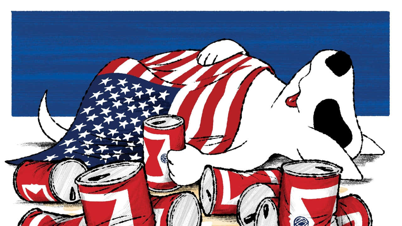 Patriotic Snoopy Celebrating4thof July Wallpaper