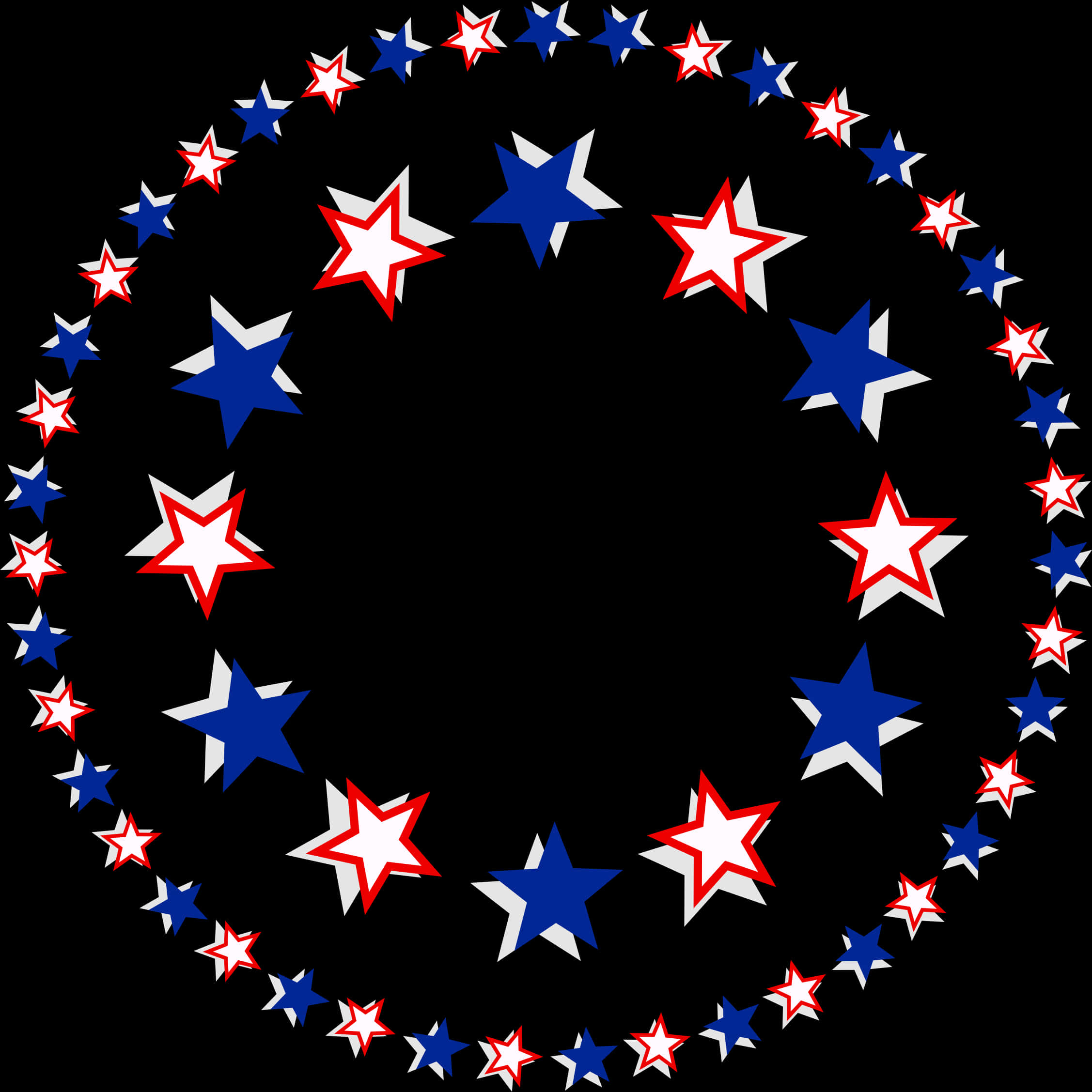 Patriotic Star Circle Border PNG