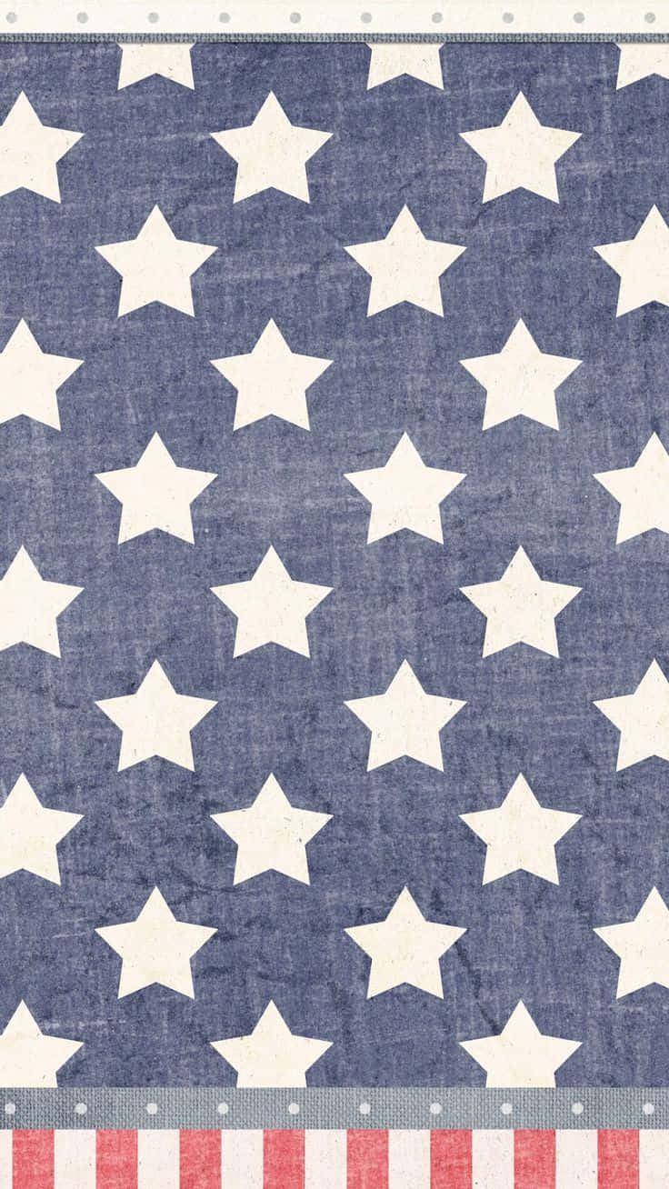 Patriotic Starsand Stripes Fabric Texture Wallpaper