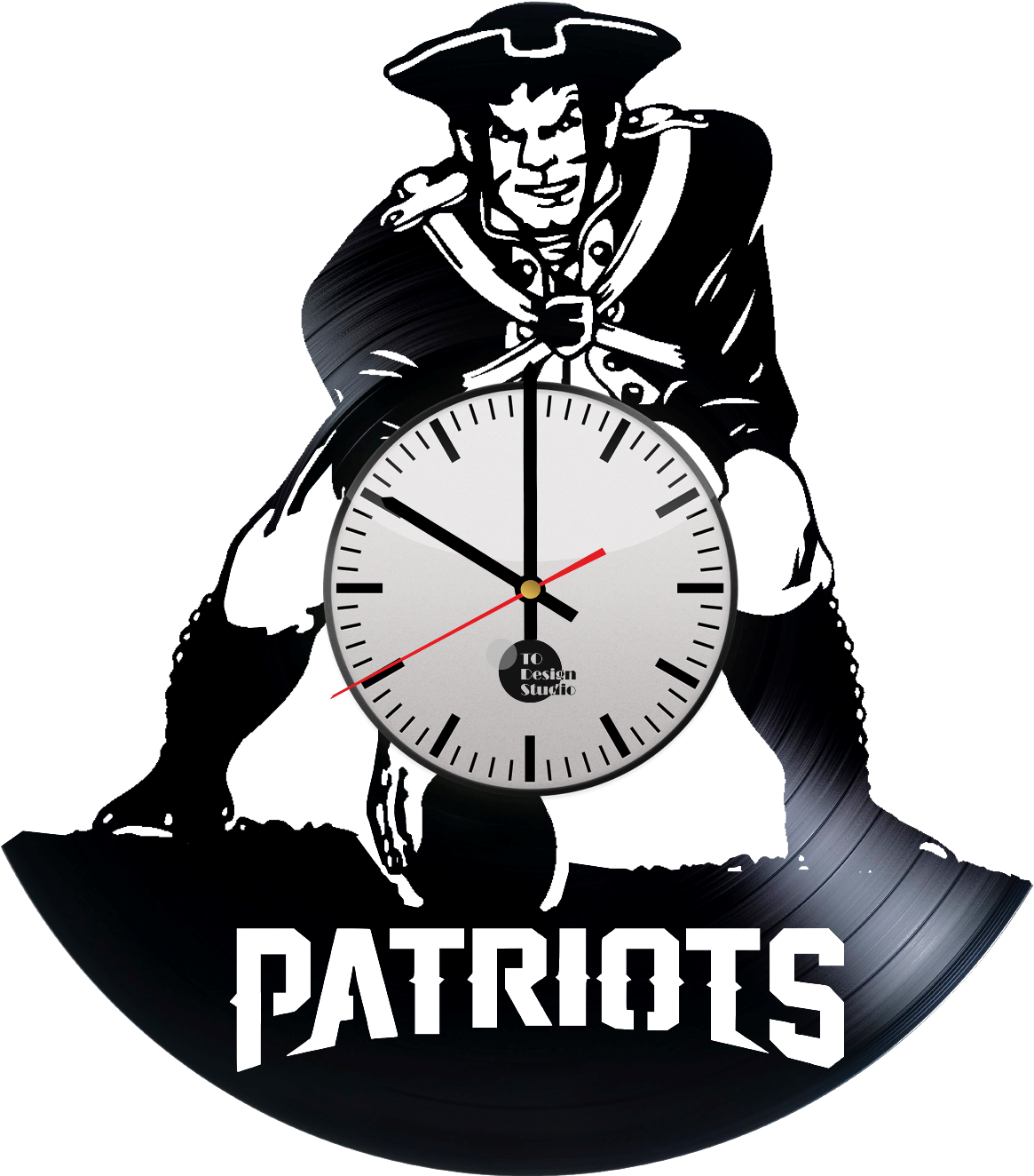 Patriotic Vinyl Record Clock PNG