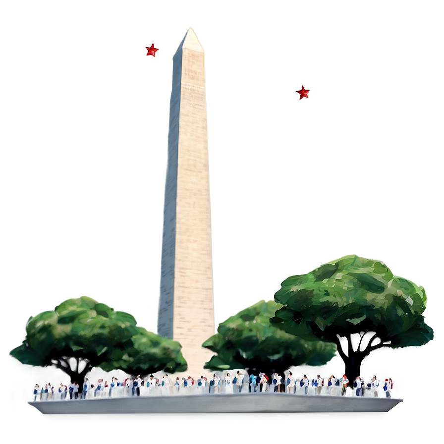 Patriotic Washington Monument Scene Png Egg12 PNG