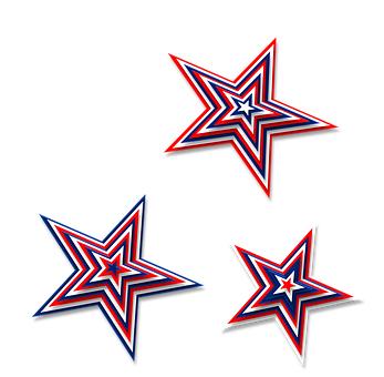 Patriotic3 D Stars Graphic PNG
