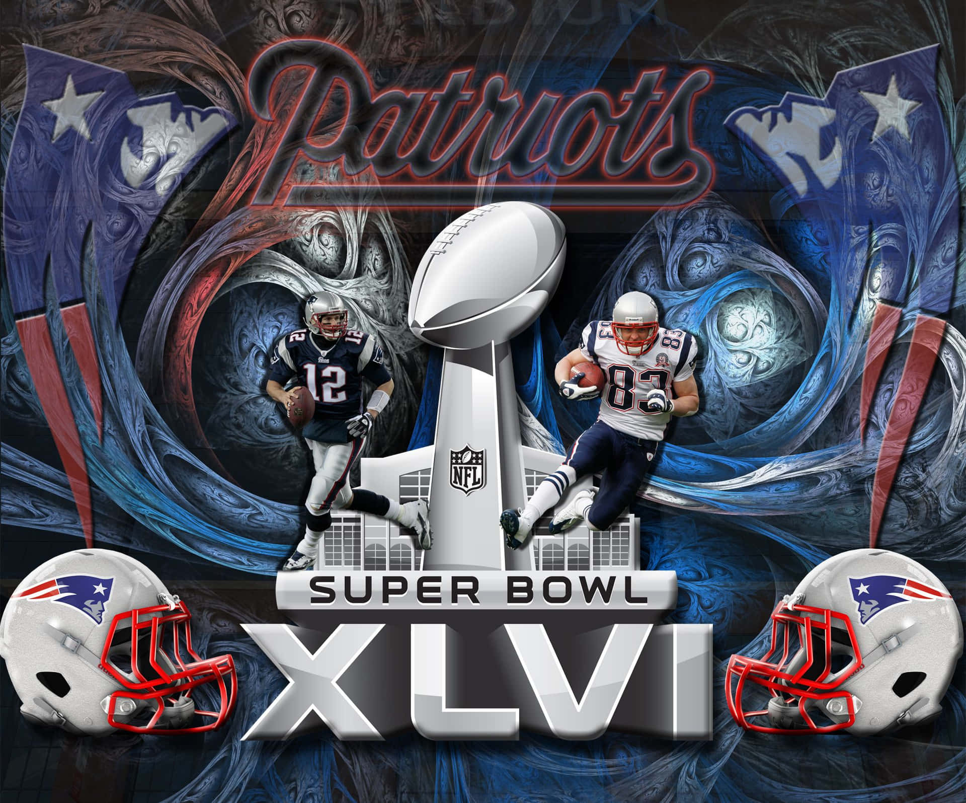 Patriots Logo on Stadium Field Background