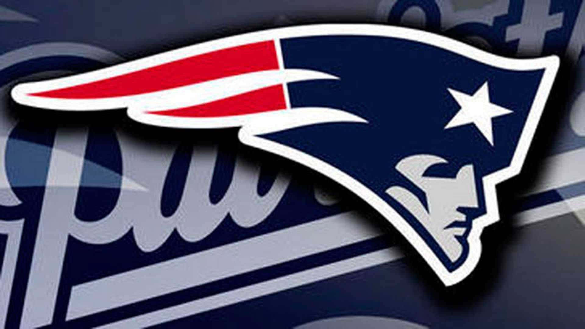 Dennya New England Patriots-logotypen Visas På En Blå Bakgrund. Wallpaper
