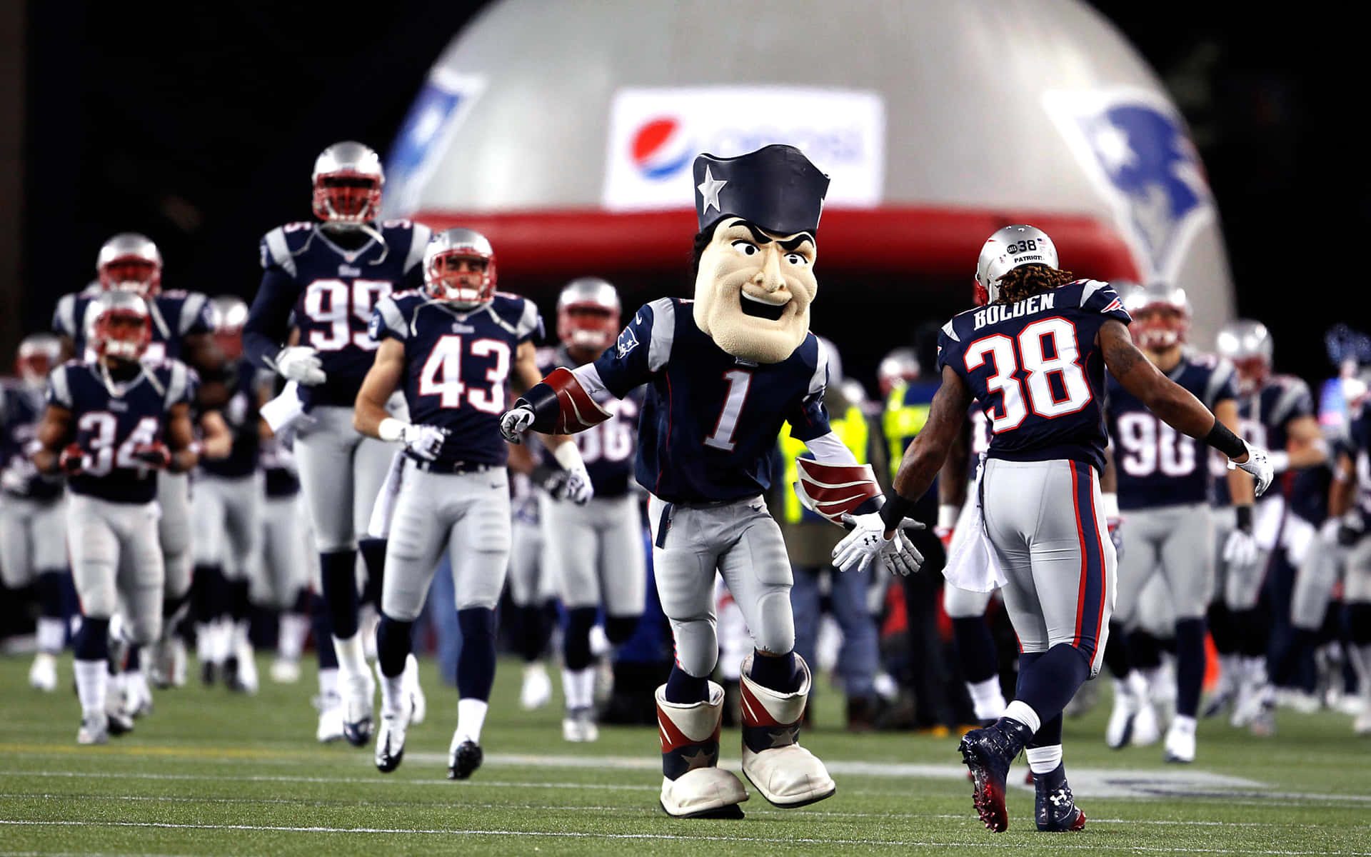 Show your pride with this desktop wallpaper featuring the New England Patriots. Wallpaper