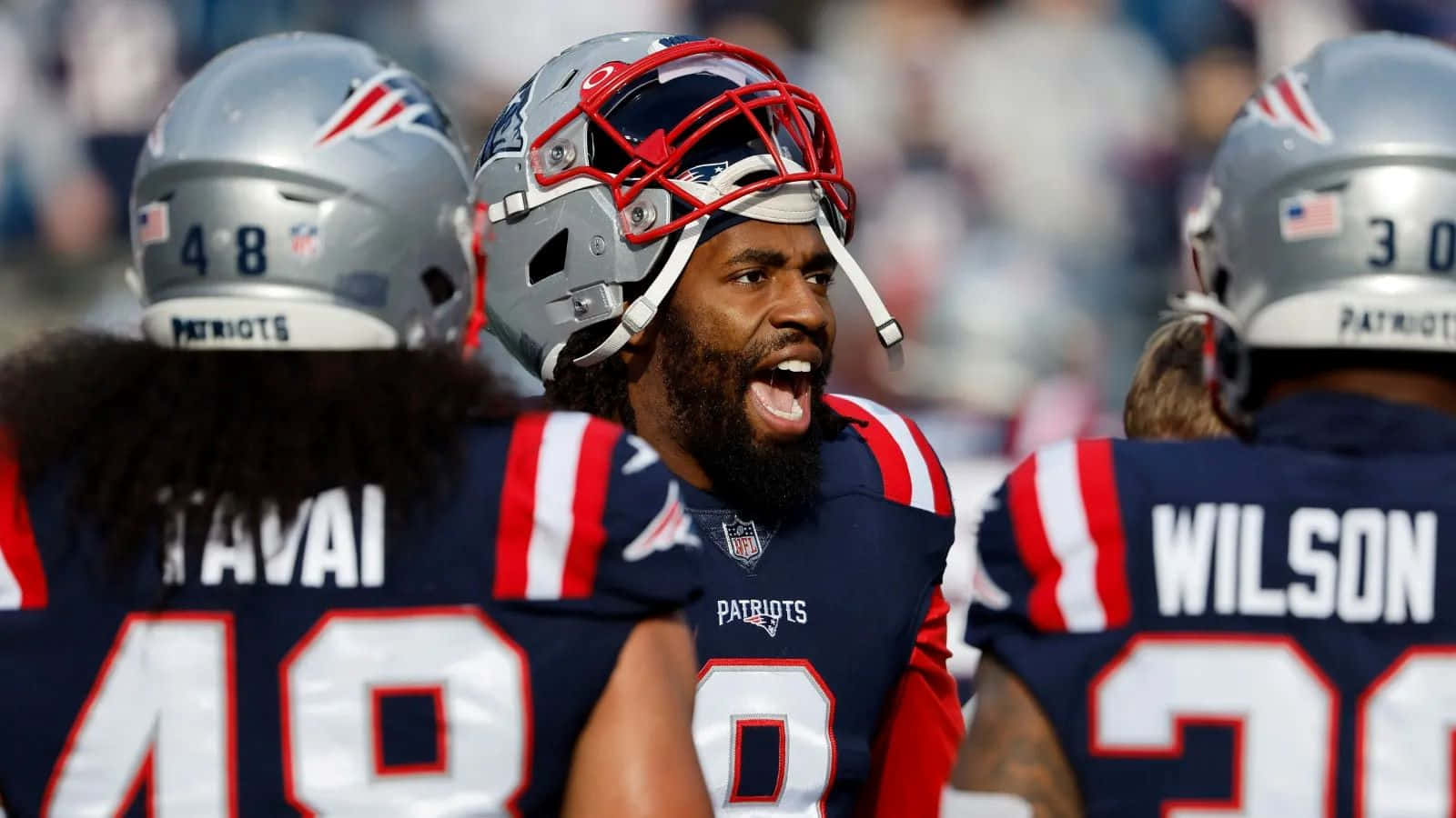 Patriots Player Fired Up During Game Wallpaper