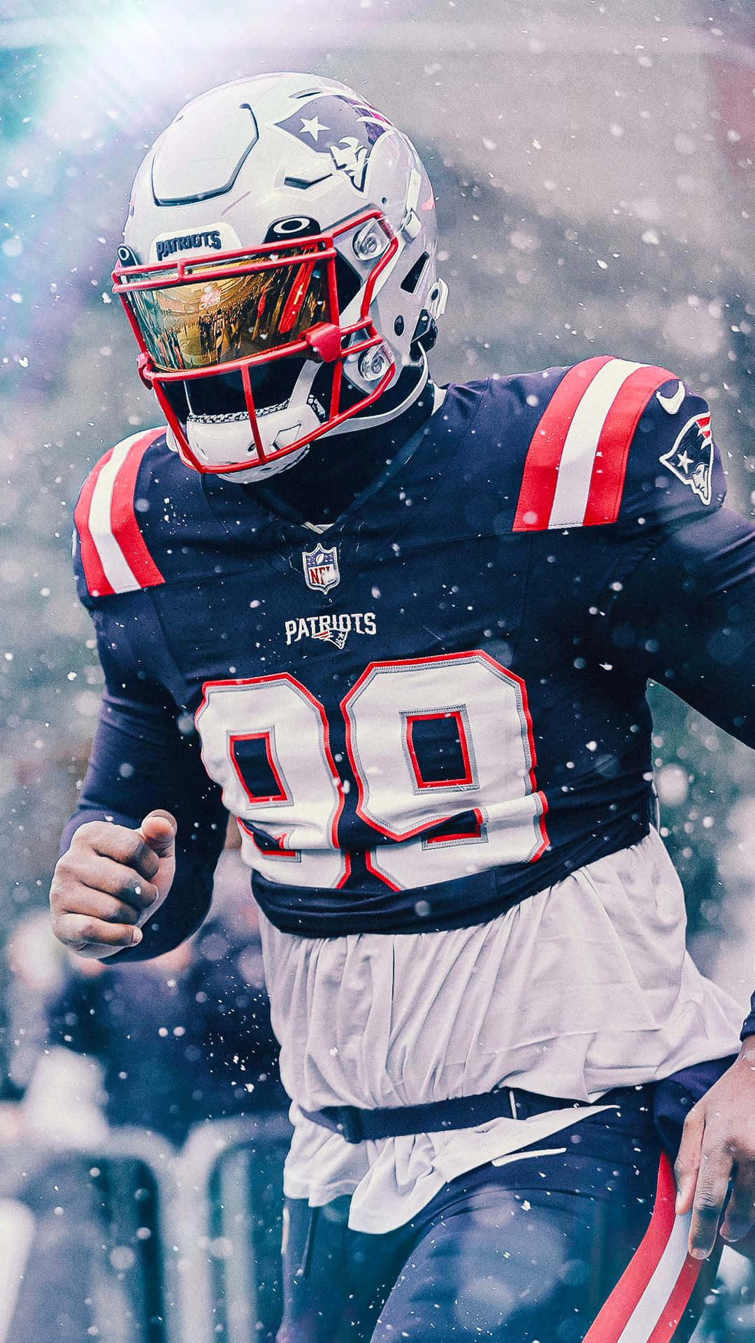 Patriots Player Snowy Game Wallpaper