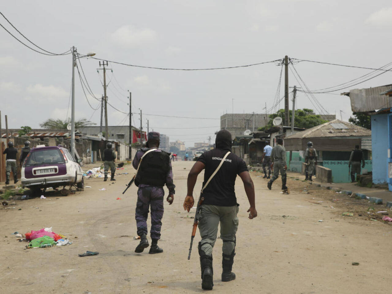 Patrolmen In Gabon Background