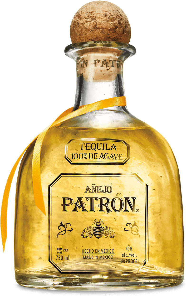 Patron Anejo Tequila Bottle PNG