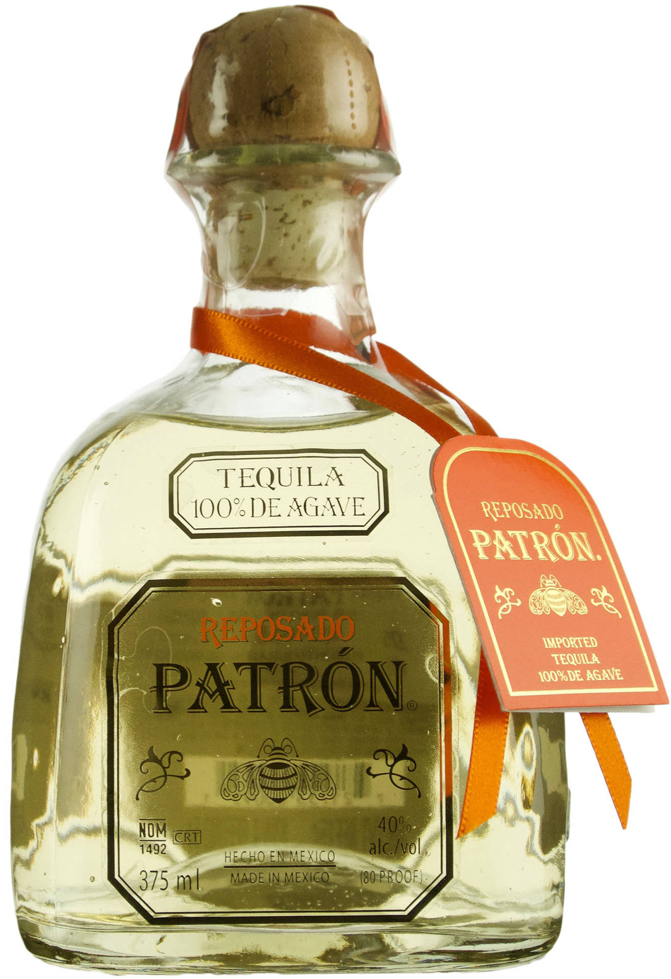 Patron Tequila Reposado On White Background Wallpaper
