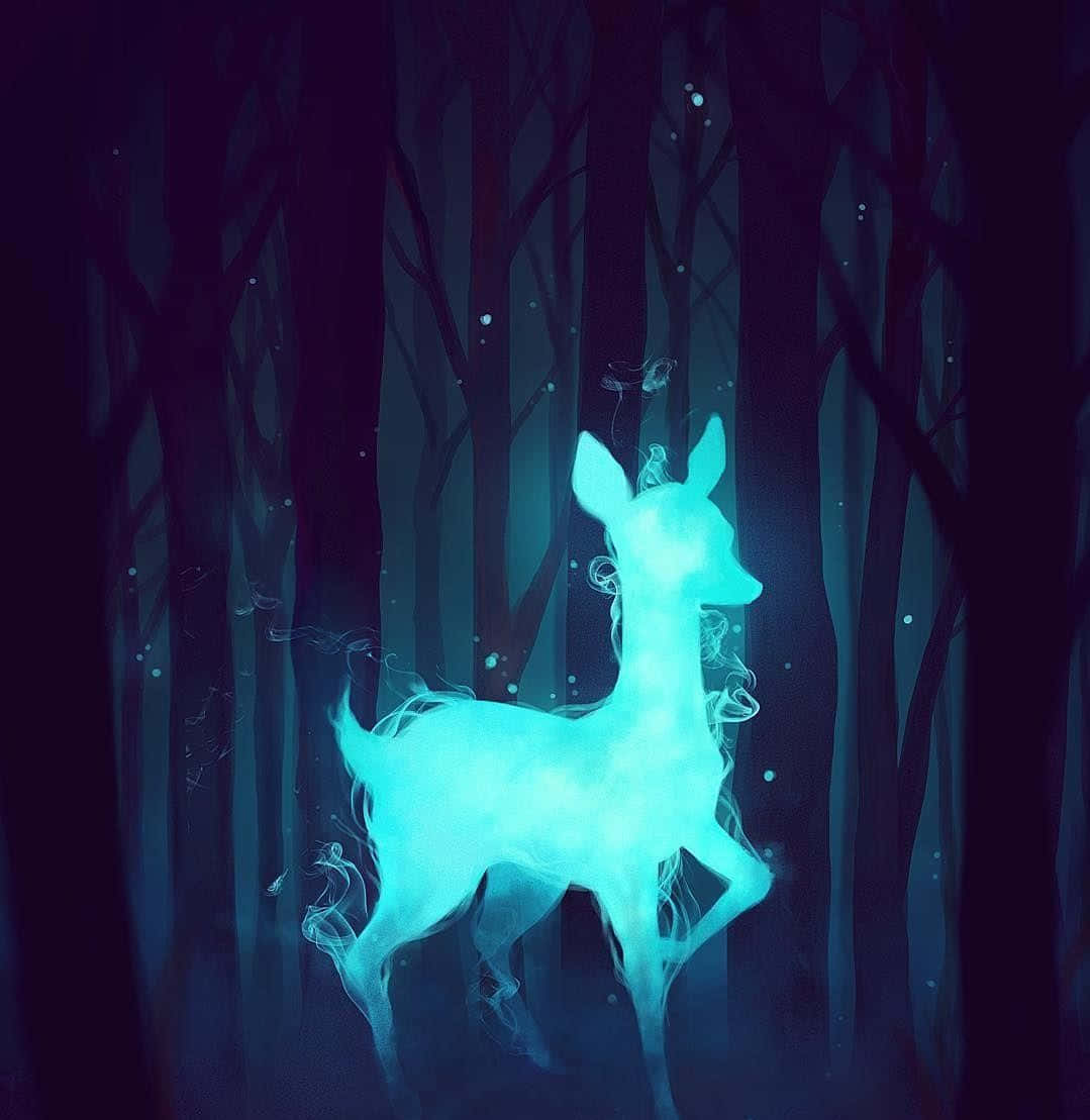 Enchanting Patronus in a Magical Forest Wallpaper