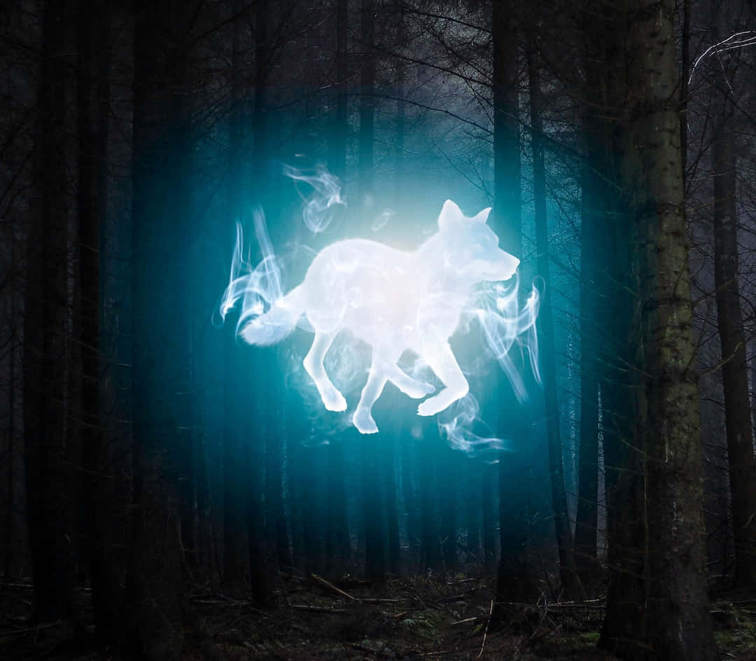 The Magic of Patronus - A Powerful Spell in a Mystical Forest Wallpaper