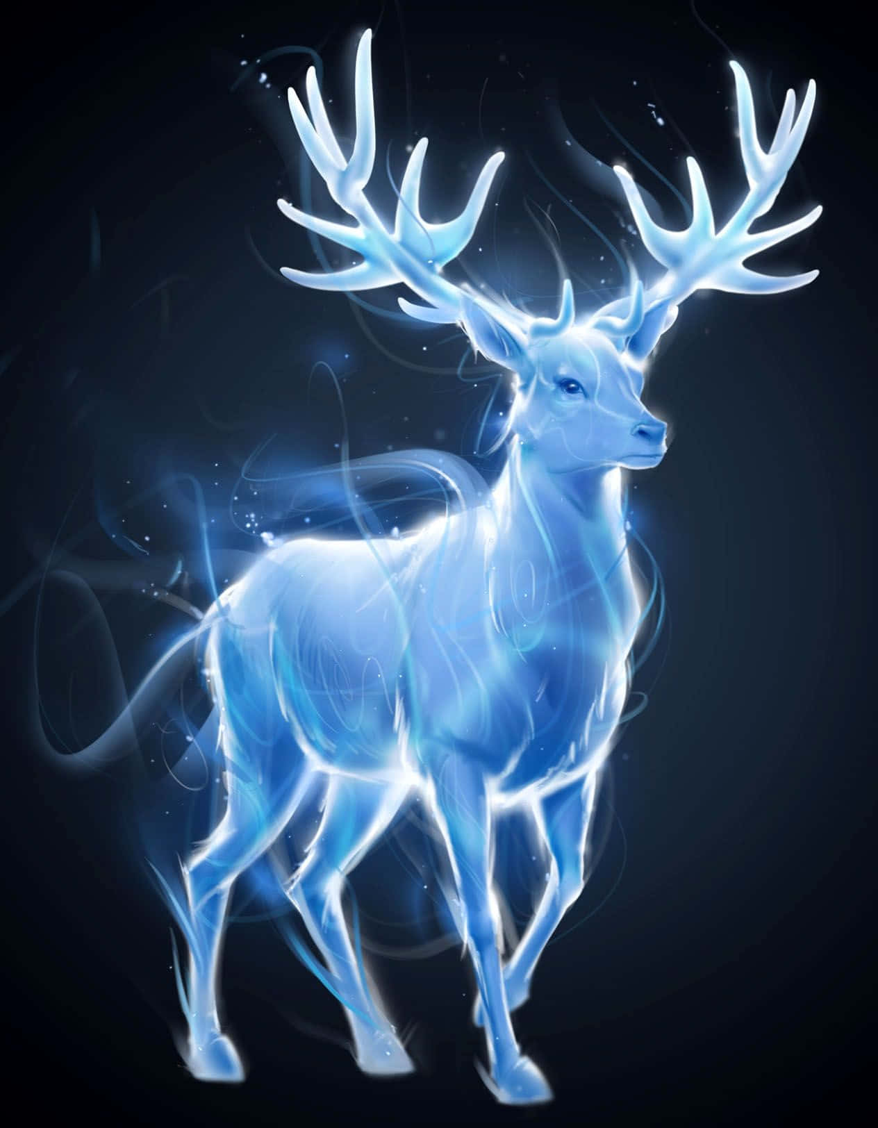 Mesmerizing Patronus Charm in a Magical Forest Wallpaper