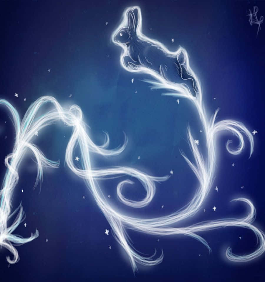 A beautifully crafted Patronus shining brightly amidst a magical forest Wallpaper