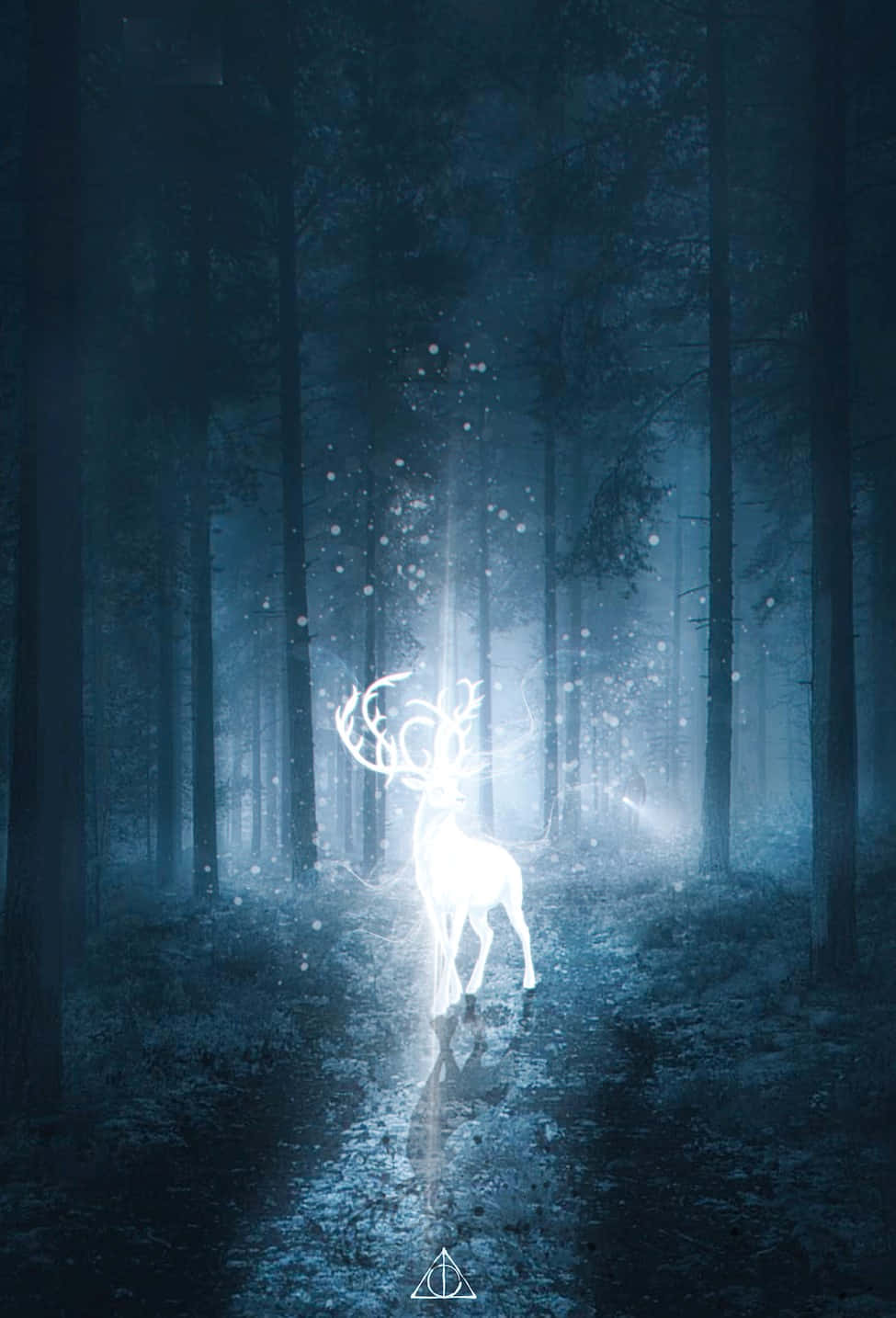 A captivating Patronus charm in a mystical forest Wallpaper