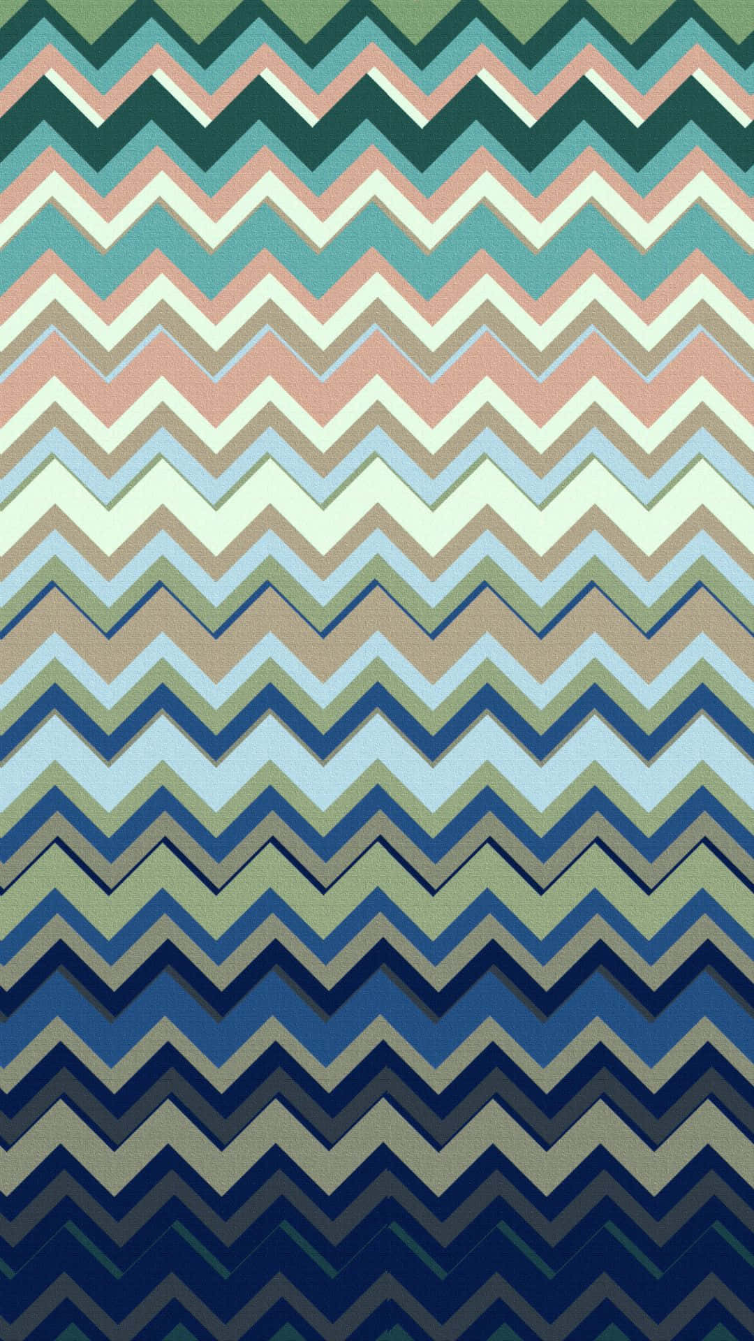 a chevron pattern in blue, green, and pink