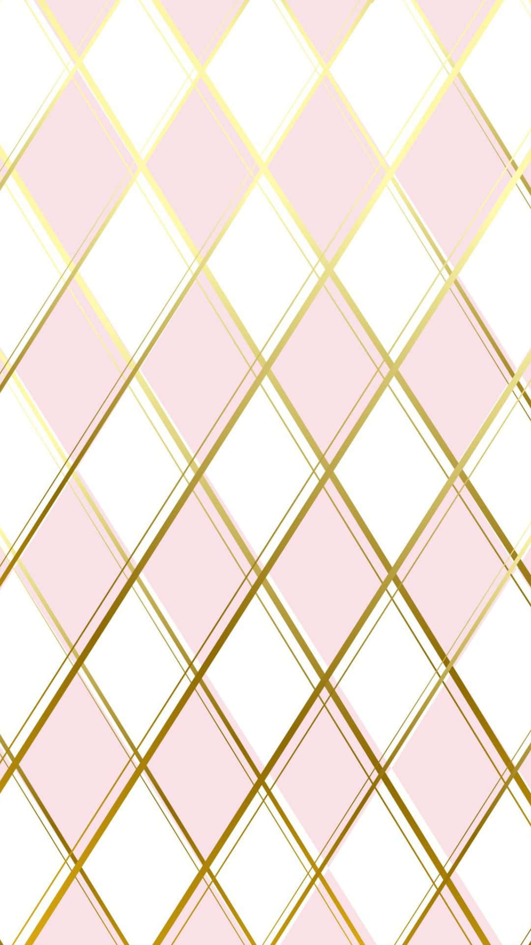 a pink and gold checkered pattern