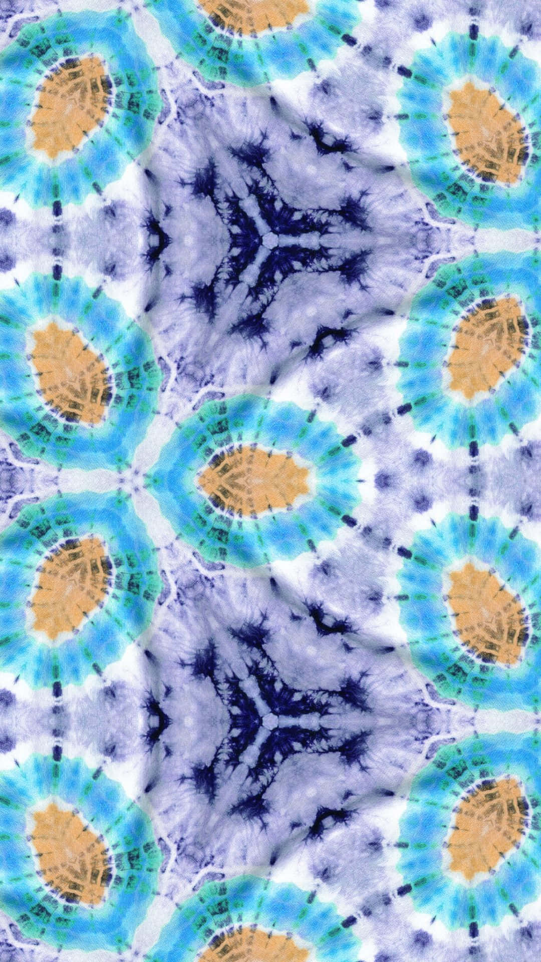 a blue and yellow tie dye pattern