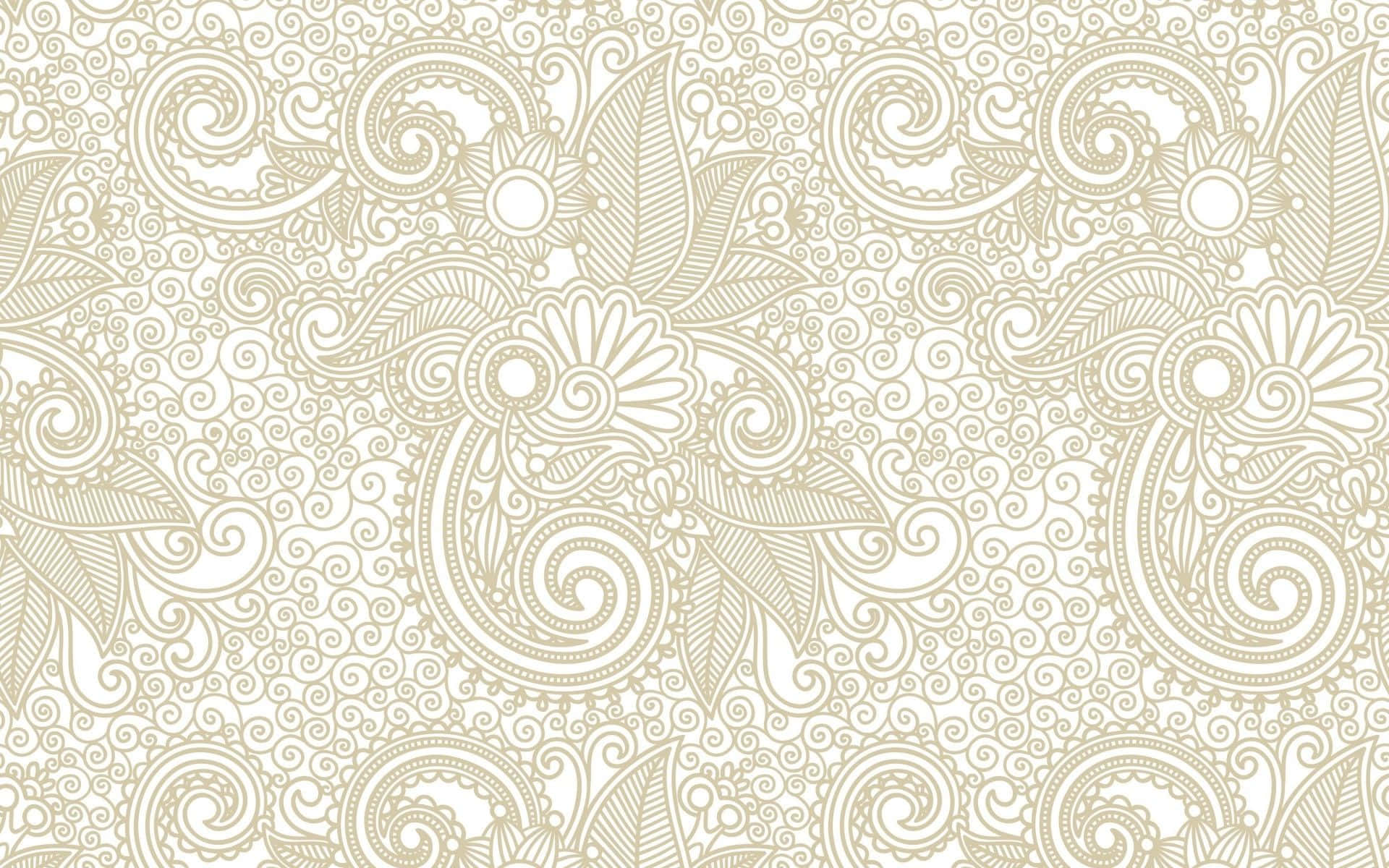 En beige og hvid paisley mønstret design Wallpaper