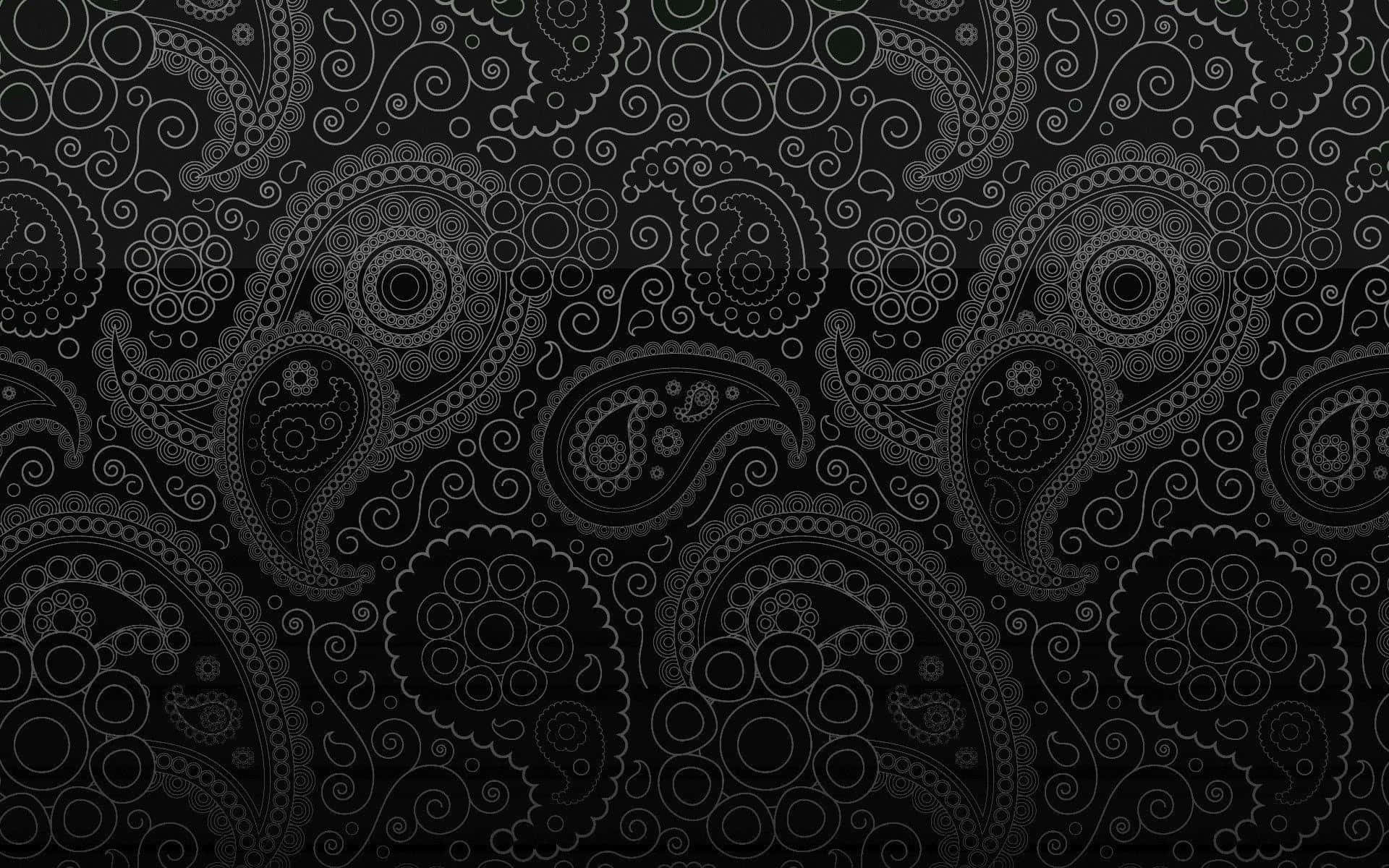 A Black Paisley Wallpaper With A Lot Of Swirls Wallpaper