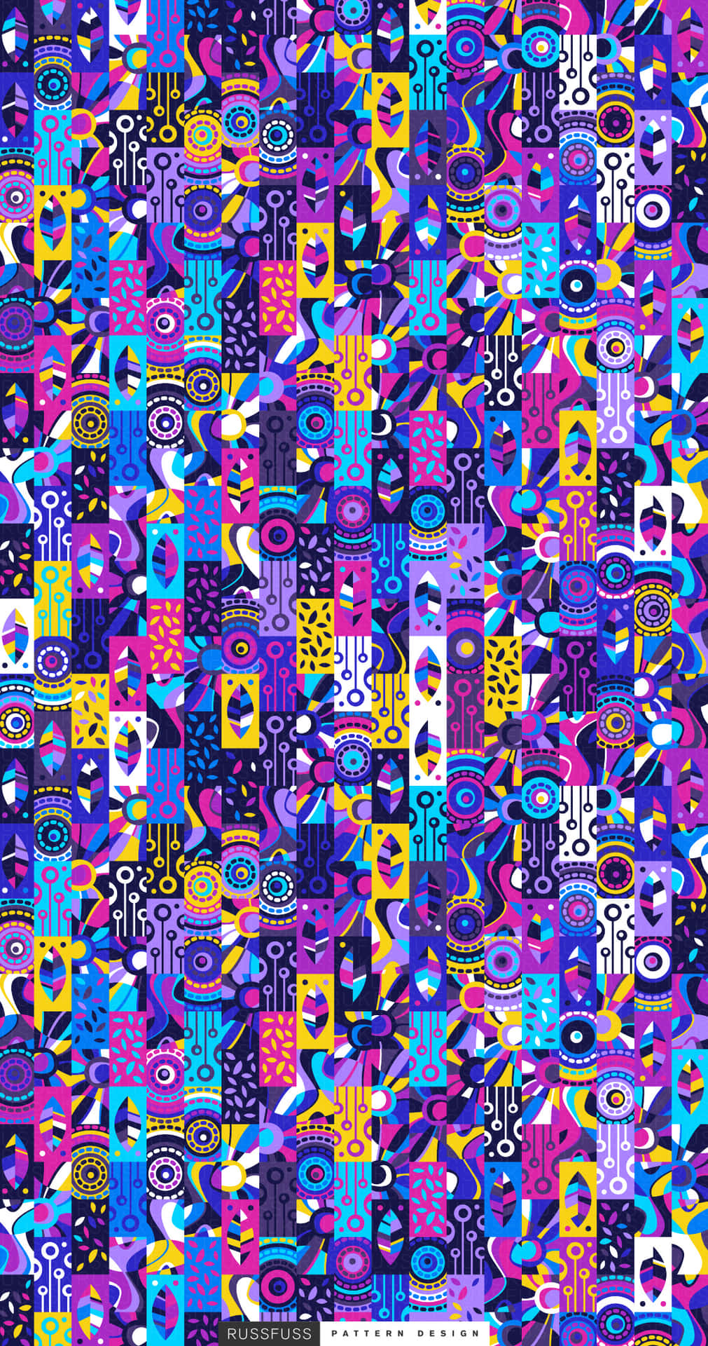 Bright and vibrant pattern phone wallpaper Wallpaper