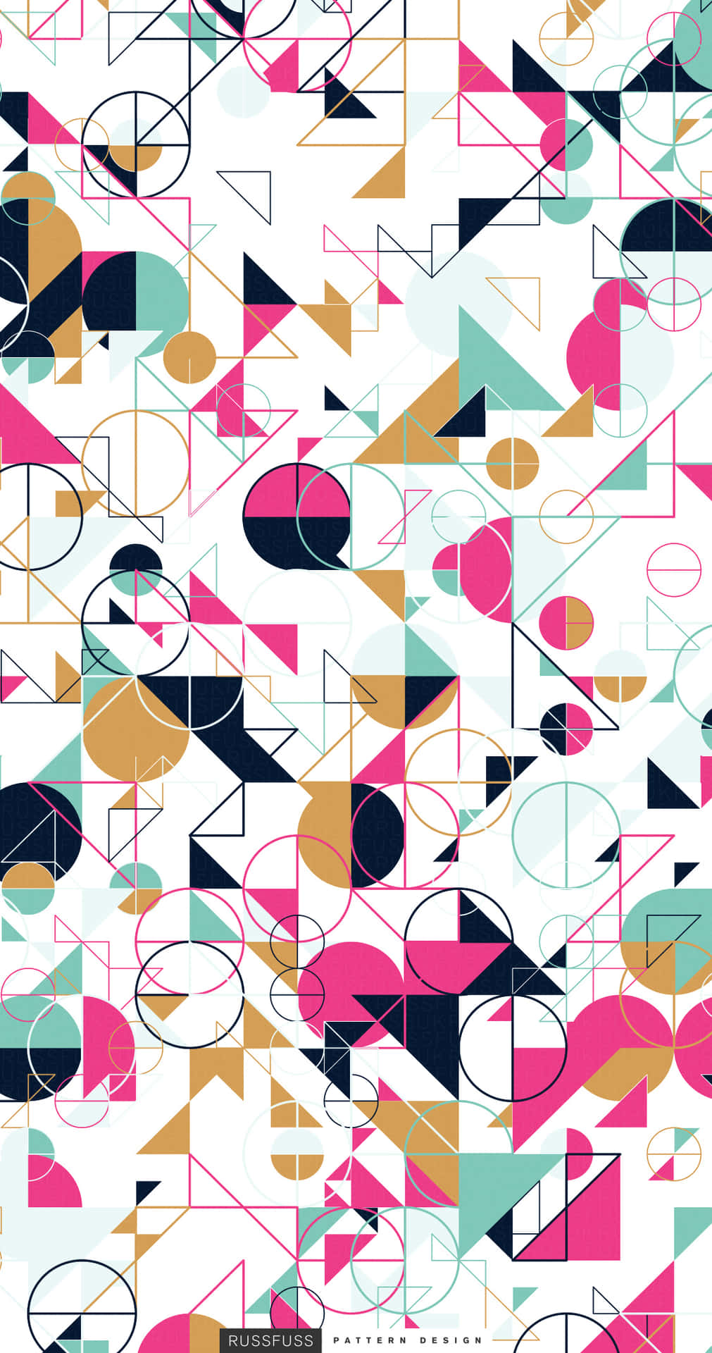 Et farverigt mønster på en højopløst smartphone. Wallpaper
