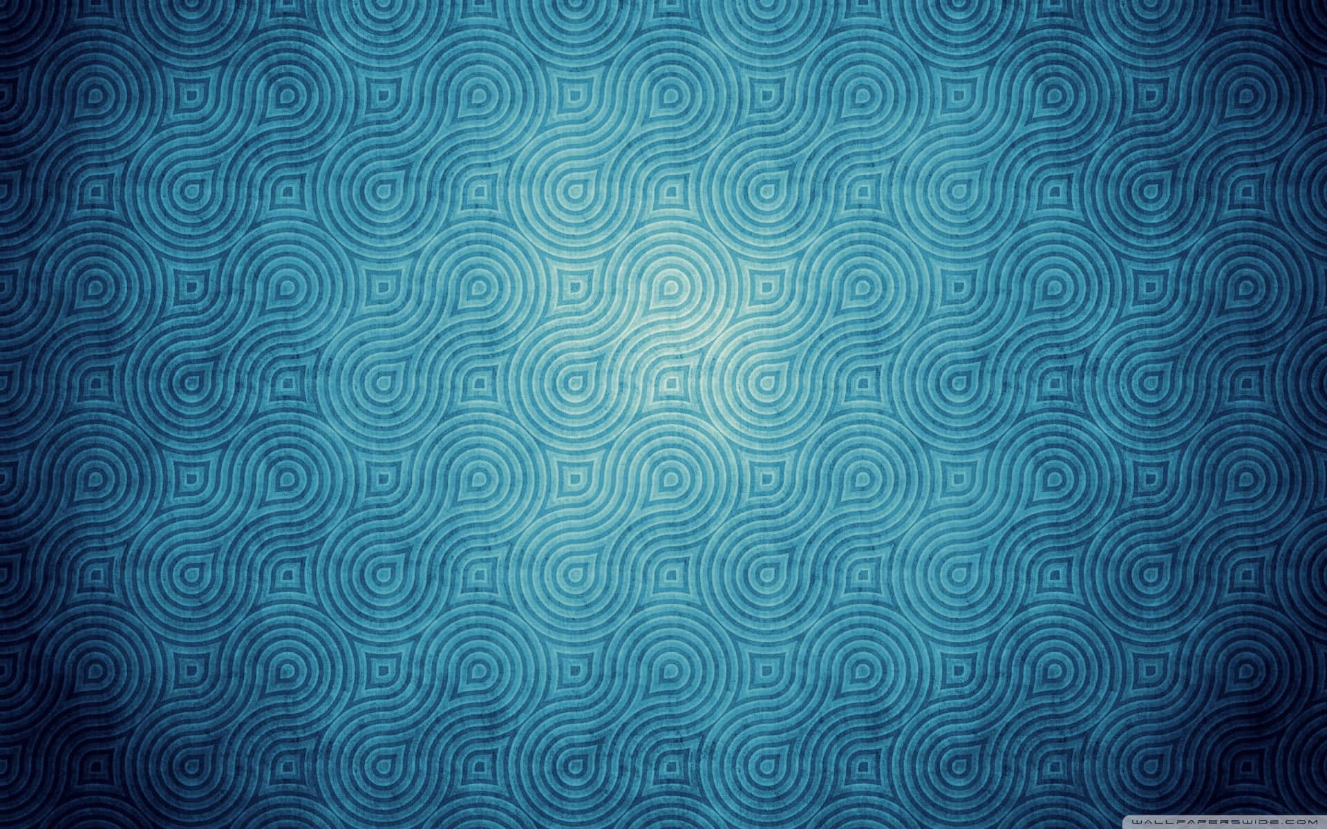 Blå abstrakt tapet med et bølgemønster Wallpaper