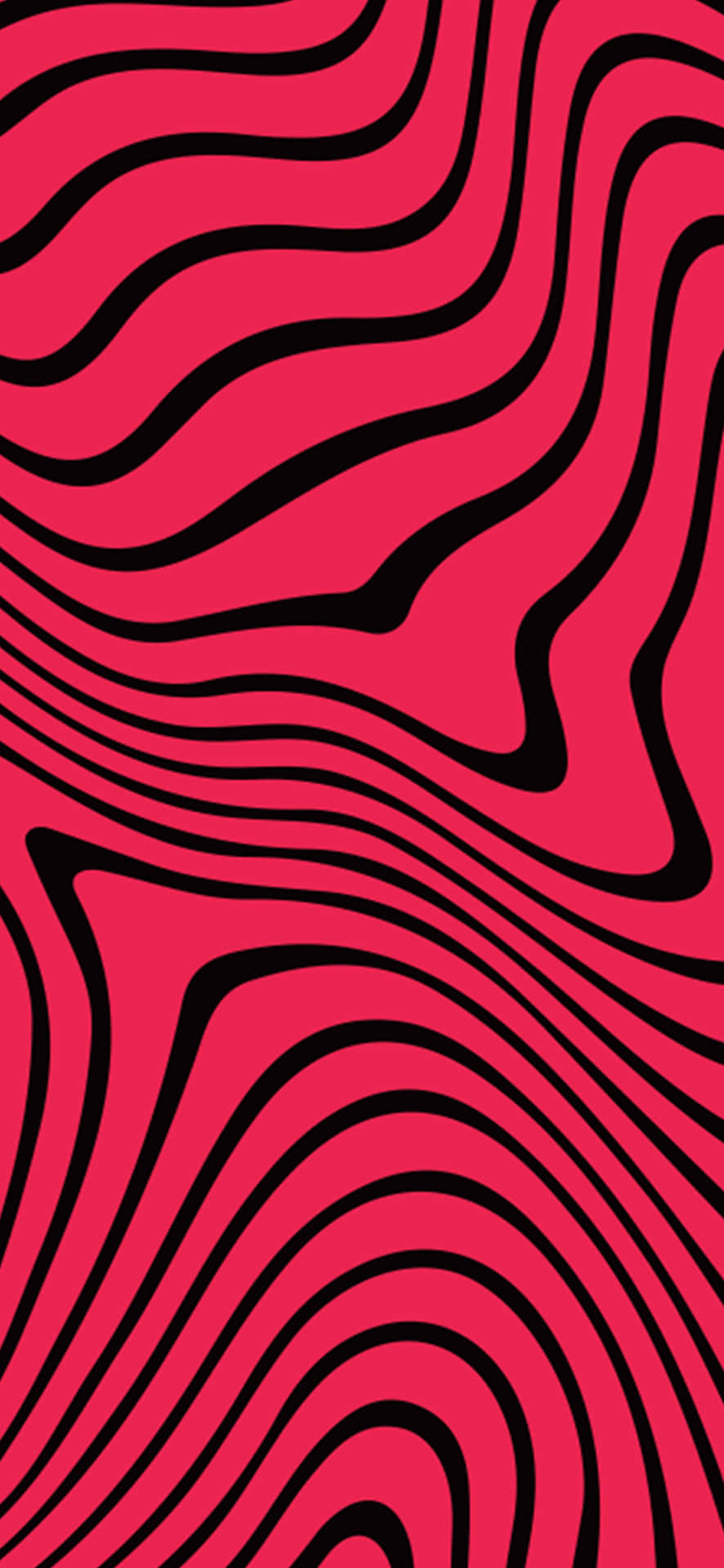 A Red And Black Zebra Pattern With Wavy Lines Wallpaper