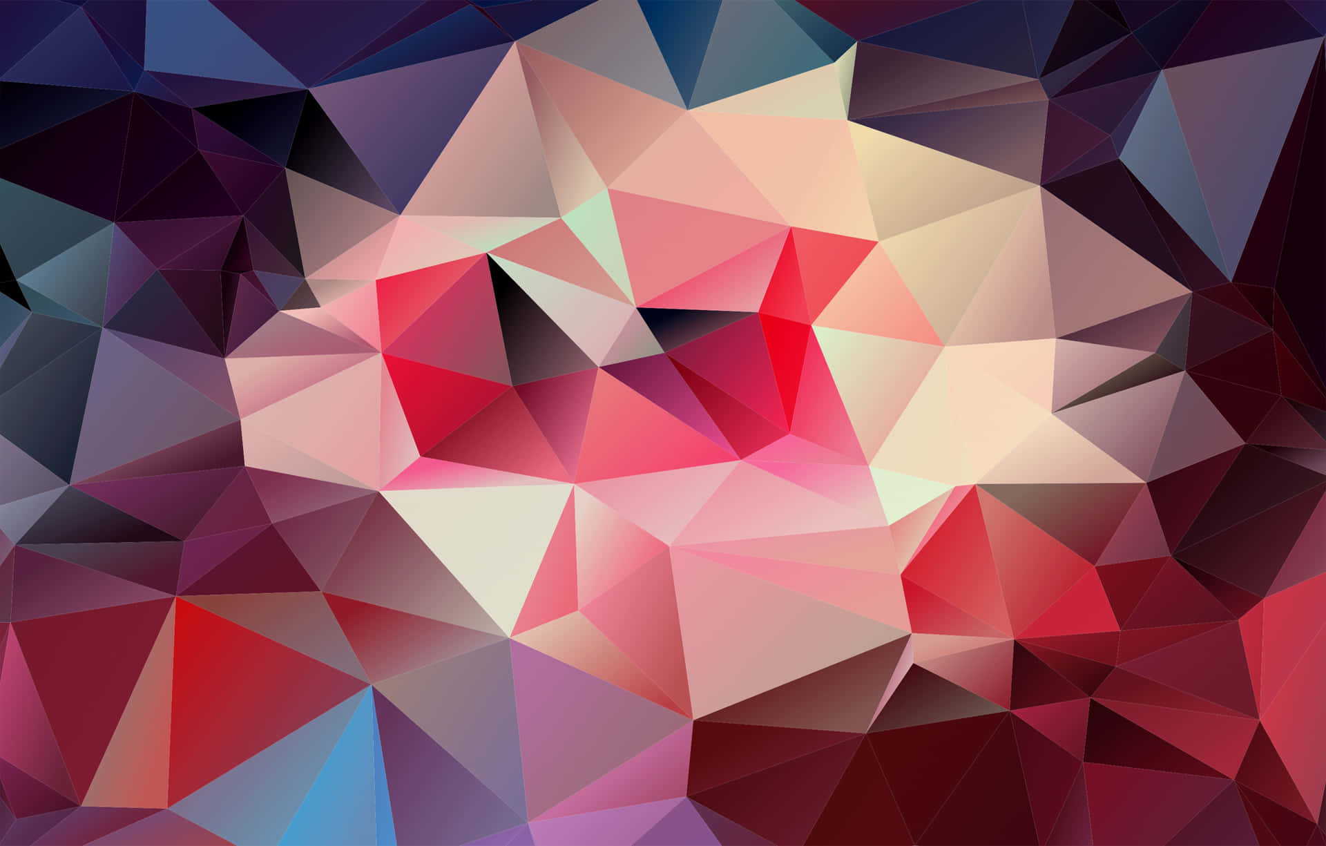 Et farverigt abstrakt baggrund med trekanter og bølgende linjer Wallpaper