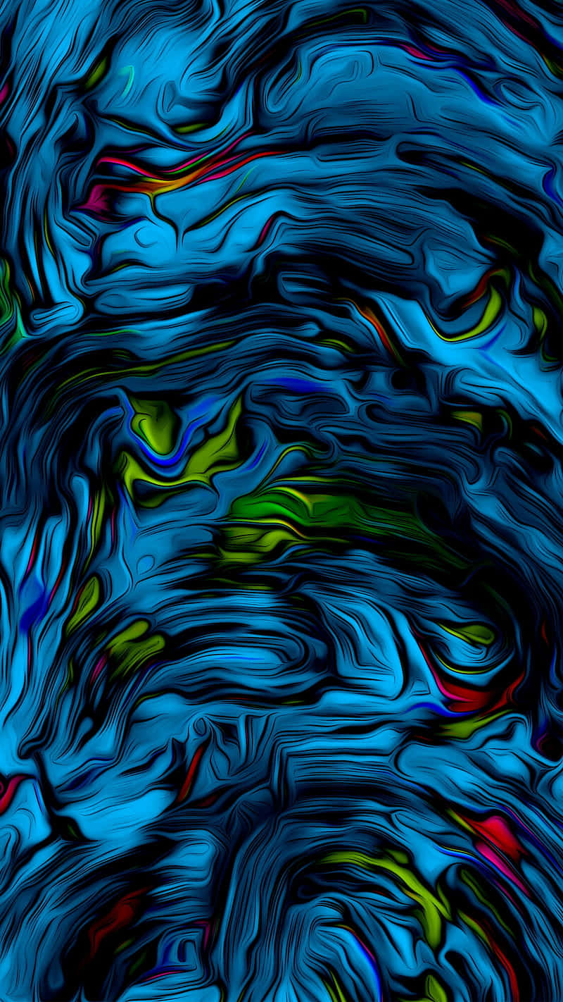 Unapintura Abstracta En Tonos Azules Y Verdes Fondo de pantalla