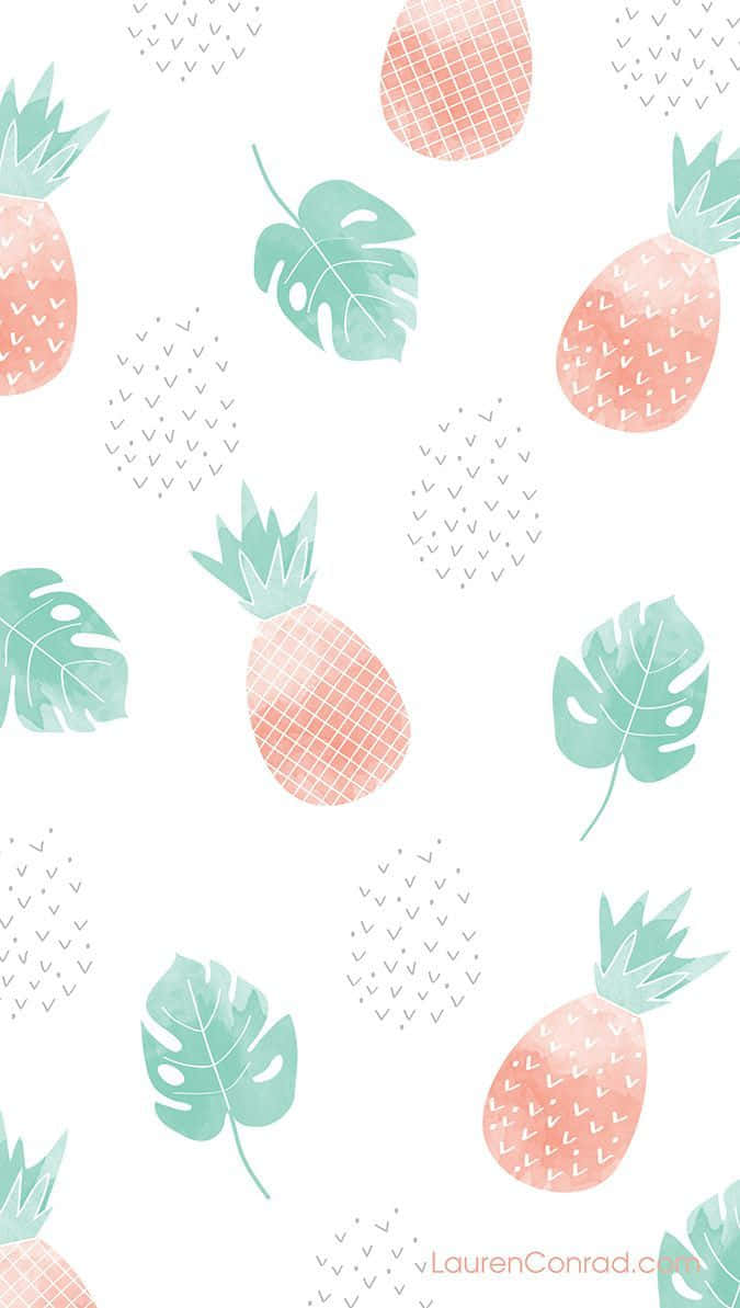 Pineapple Wallpaper With Leaves And Pineapples Wallpaper