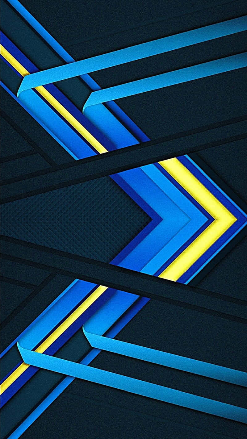 A Blue And Yellow Arrow On A Black Background Wallpaper