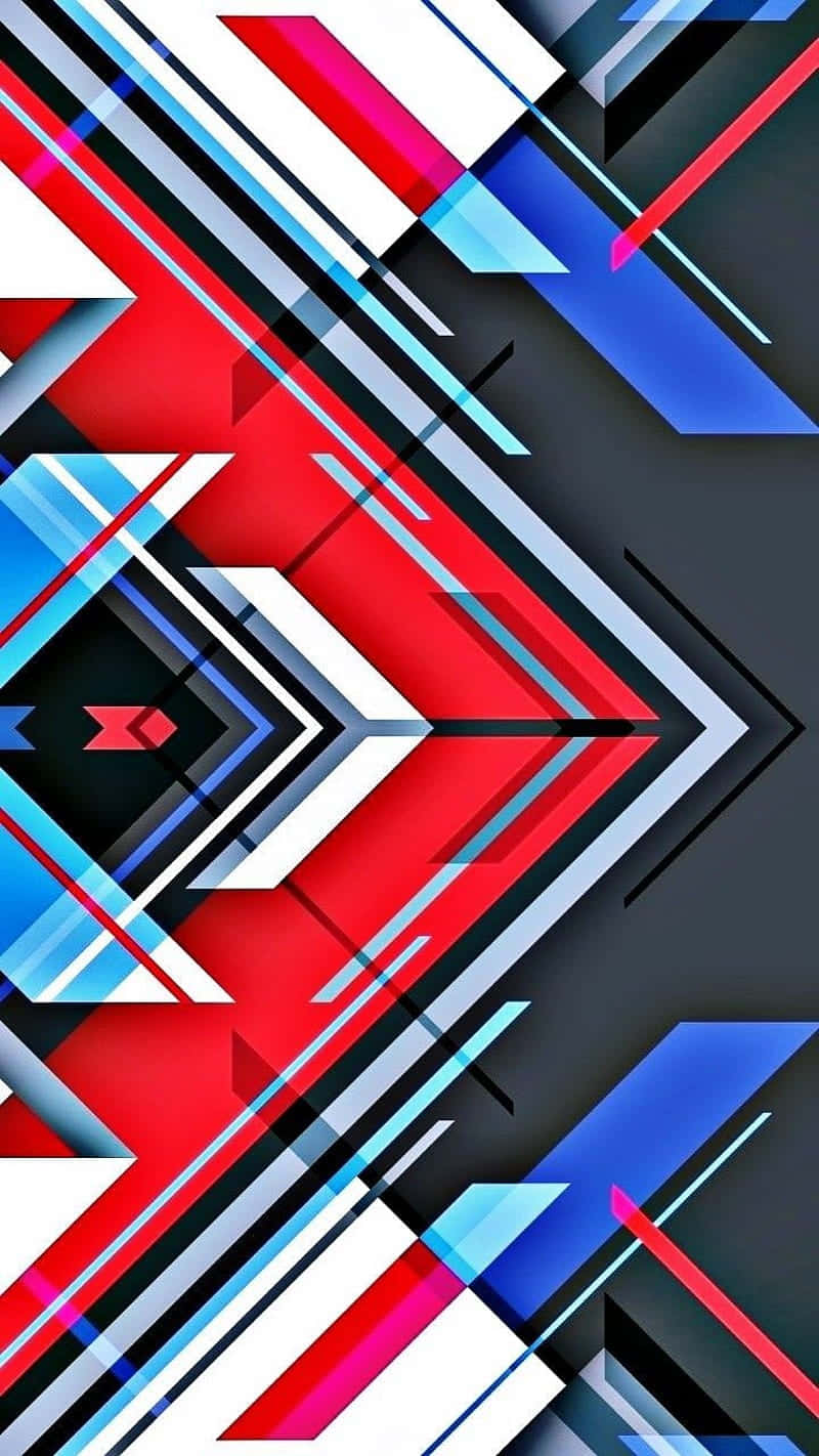 A Colorful Abstract Design With Red, Blue, And White Lines Wallpaper