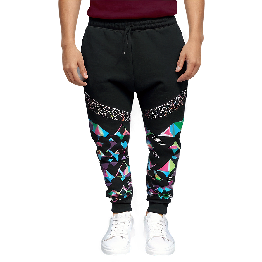 Patterned Black Sweatpants Png Shu PNG