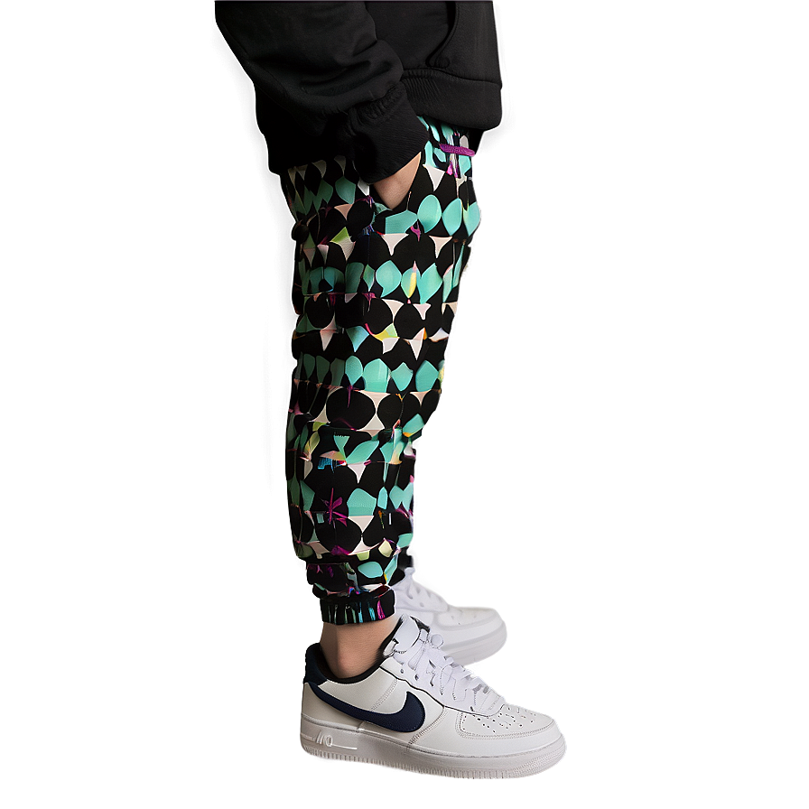 Patterned Black Sweatpants Png Svj PNG