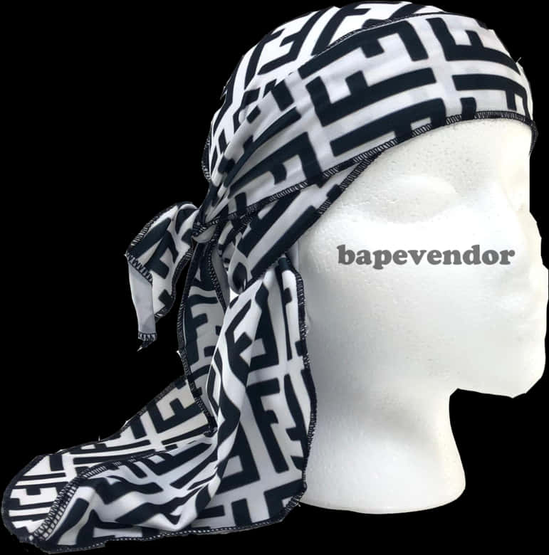 Patterned Blackand White Duragon Mannequin Head PNG