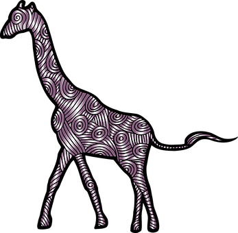 Patterned Giraffe Silhouette PNG