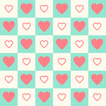 Patterned Hearts Background PNG