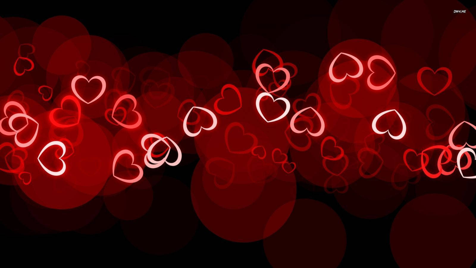 Patterned Hearts On Bokeh Valentines Desktop Wallpaper