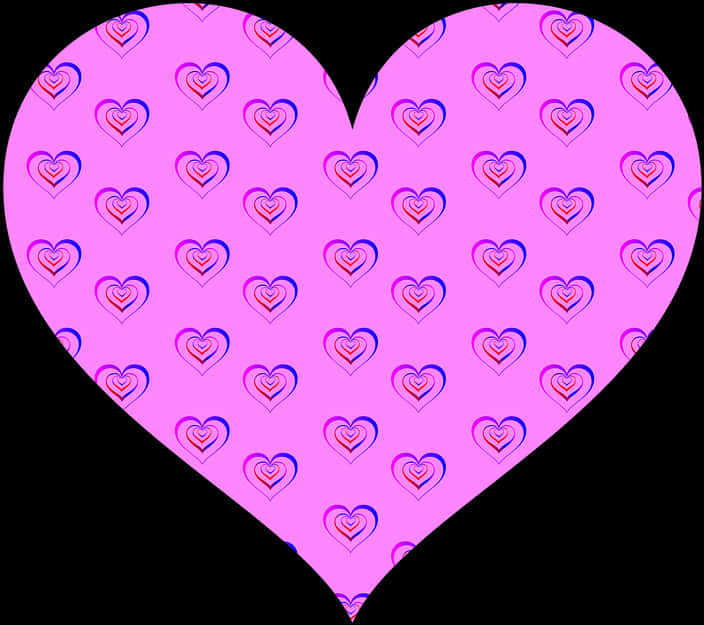 Patterned Pink Heart Background PNG