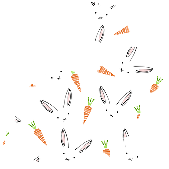 Patterned Rabbit Silhouette PNG