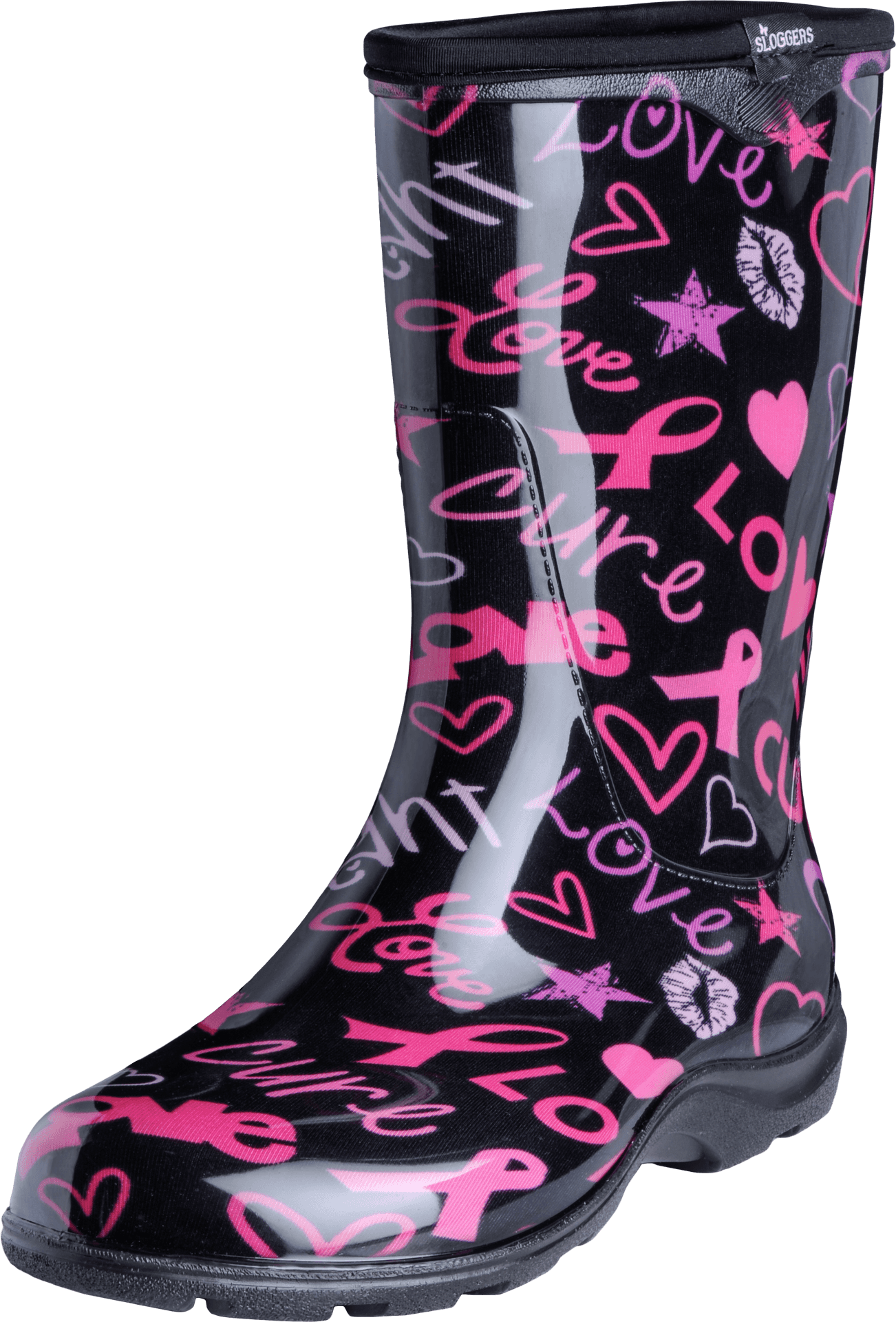 Patterned Rain Boot Loveand Kisses Design PNG