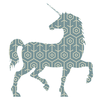 Patterned Unicorn Silhouette PNG