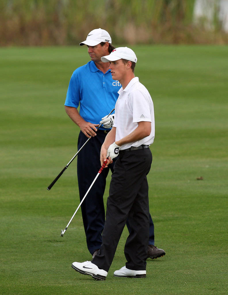 Paul Azinger And Aaron Stewart On Golf Course Wallpaper