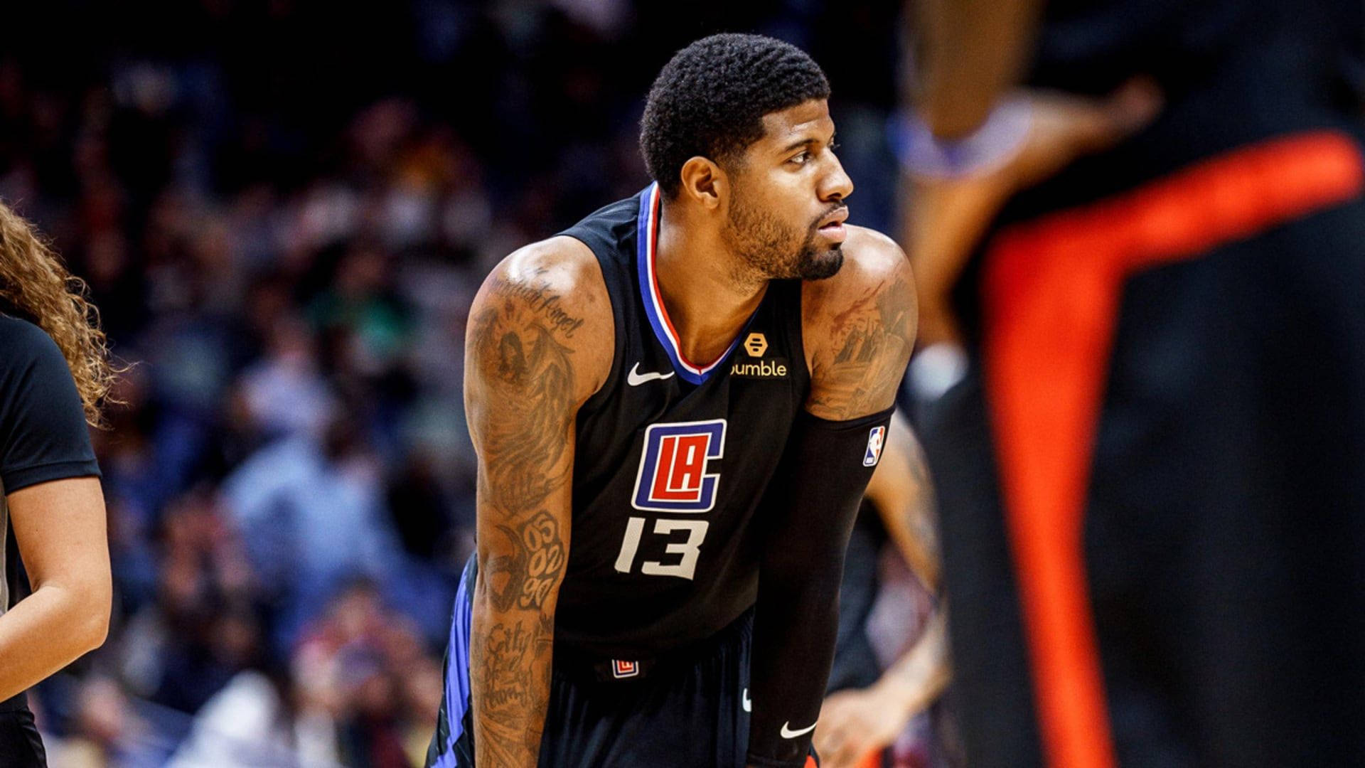 Paul George Black Clippers Jersey Wallpaper