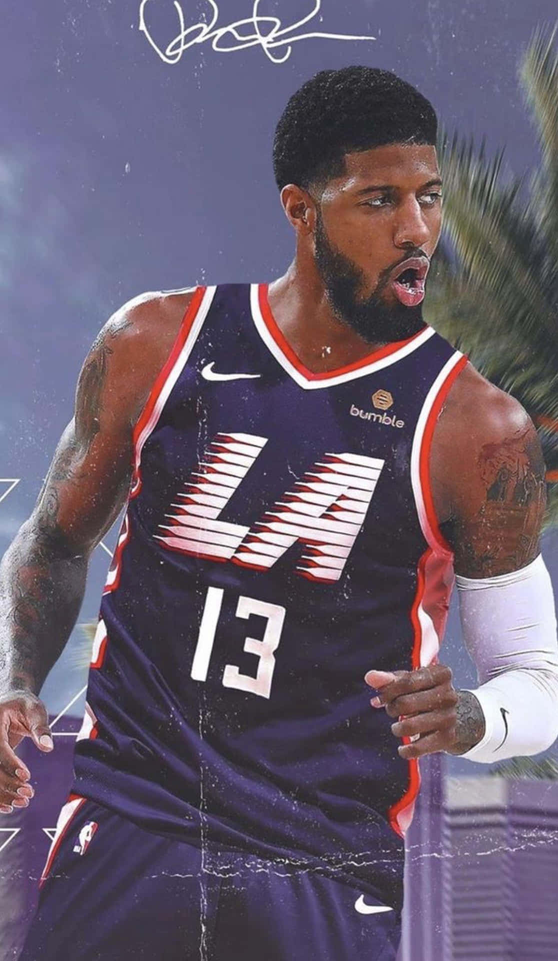 Paul George indtager scenen med Los Angeles Clippers Wallpaper